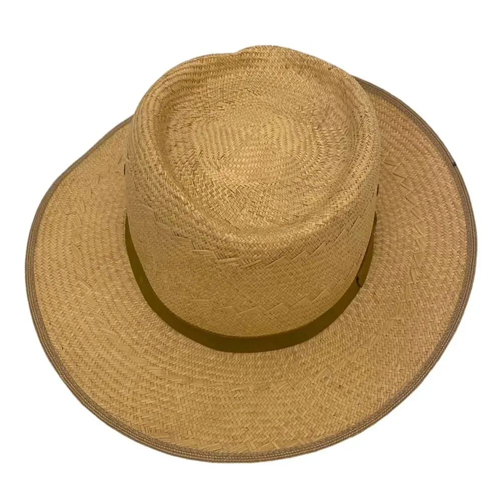 Puerto Fino Colombian Straw Hat Size 7 1/2 Tan Fedora